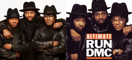 NFL Players Trent Richardson, Marshawn Lynch and LaMarr Woodley as Run-D.M.C. in the 2003 album “Ultimate Run DMC” 